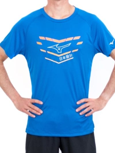 Fitness Mania - Mizuno Core Graphic Mens Short Sleeve Training T-Shirt - Nautical Blue