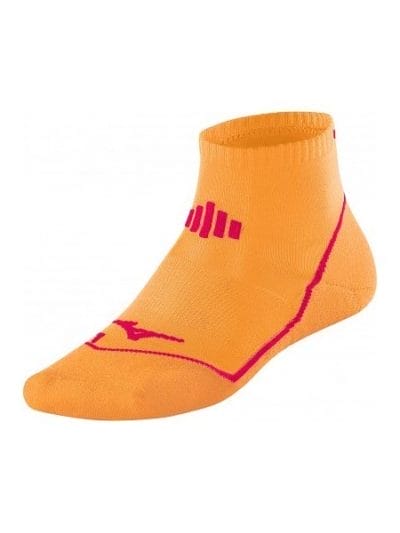 Fitness Mania - Mizuno DryLite Comfort Mid Sock - Unisex Running Socks - Orange Pop/Diva Pink