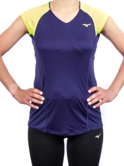 Fitness Mania - Mizuno DryLite Premium Womens Running T-Shirt - Parachute Purple/Yellow