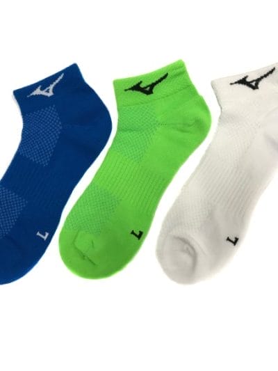 Fitness Mania - Mizuno DryLite Training Mid Sock - Unisex Running Socks - 3 Pack - Green Gecko/Skydiver/White