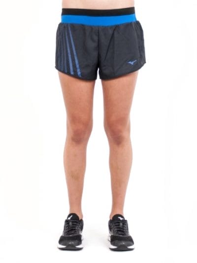 Fitness Mania - Mizuno Premium Aero 2.5 Inch Womens Training Shorts - Black/Dazzling Blue