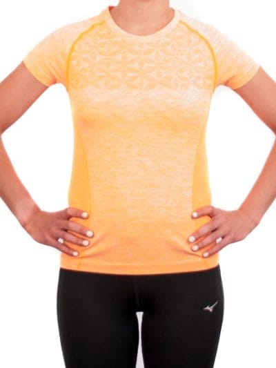 Fitness Mania - Mizuno Tubular Helix Womens Running T-Shirt - Orange Pop