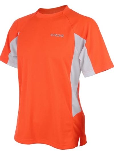 Fitness Mania - Proviz Active Hi-Vis Mens Running T-Shirt - Orange/White