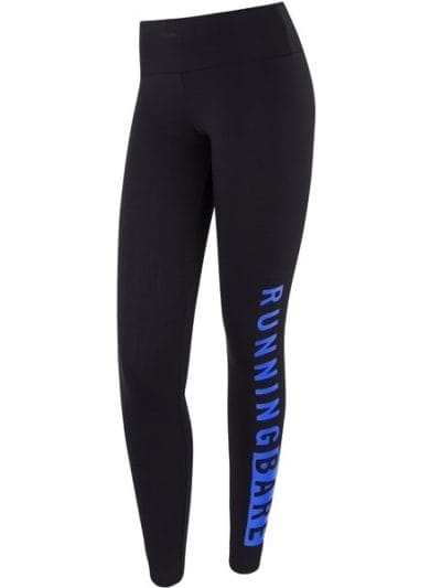 Fitness Mania - Running Bare High Rise Word On The Street Womens Full Length Training Tights - Black/Stone Cold