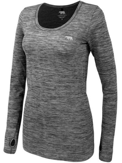 Fitness Mania - Running Bare Keep Me Dry Seamless Womens Long Sleeve Training Top - Black Marle