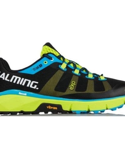 Fitness Mania - Salming Trail 5 - Mens Trail Running Shoes - Black/Fluo Green