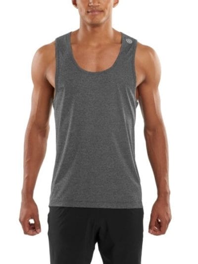 Fitness Mania - Skins Plus Mens Refresh Sports Singlet - Black/Marle