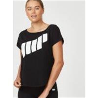 Fitness Mania - Scoop Logo T-Shirt - L - Black