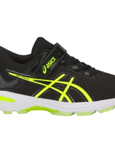 Fitness Mania - Asics GT-1000 6 PS - Kids Boys Running Shoes - Black/Safety Yellow/White