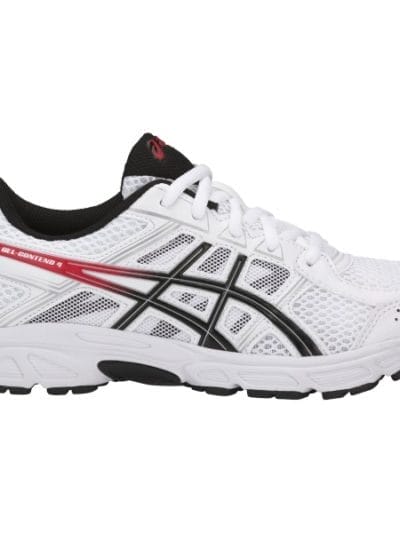 Fitness Mania - Asics Gel Contend 4 GS - Kids Boys Running Shoes - White/Onyx/Classic Red