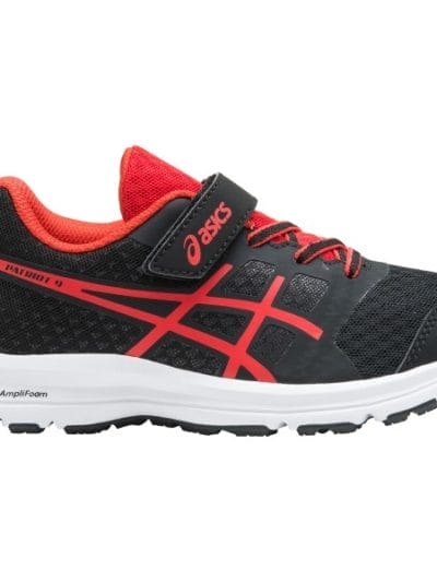 Fitness Mania - Asics Patriot 9 PS - Kids Boys Running Shoes - Black/Fiery Red/White