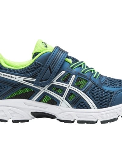 Fitness Mania - Asics Pre Contend 4 PS - Kids Boys Running Shoes - Dark Blue/White/Green Gecko