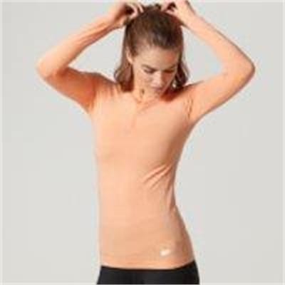 Fitness Mania - Seamless 1/4 Zip Top - XL - Coral