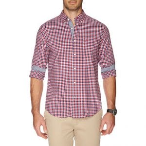 Fitness Mania - LONG SLEEVE PLAID POPLIN SHIRT