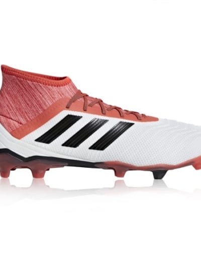 Fitness Mania - Adidas Predator 18.2 Firm Ground - Mens Football Boots - White/Core Black/Real Coral
