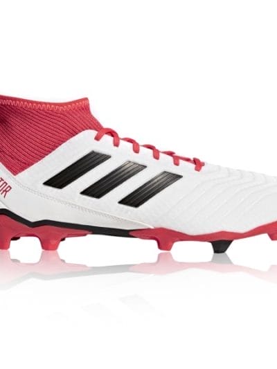 Fitness Mania - Adidas Predator 18.3 Firm Ground - Mens Football Boots - White/Core Black/Real Coral