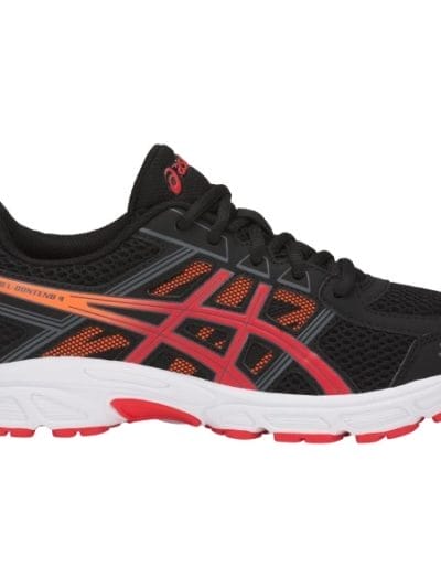 Fitness Mania - Asics Gel Contend 4 GS - Kids Boys Running Shoes - Black/Fiery Red/Shocking Orange