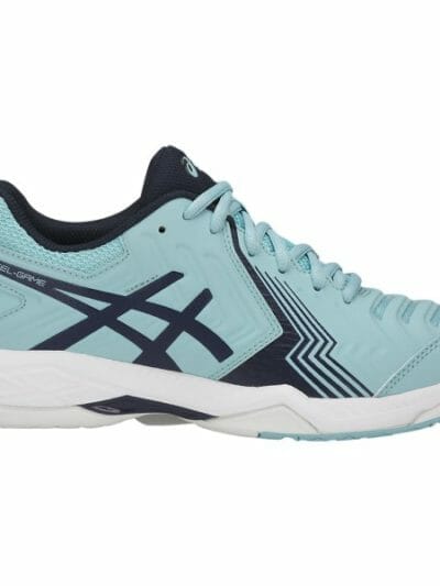 Fitness Mania - Asics Gel Game 6 - Womens Netball Shoes - Porcelain Blue/Indigo Blue/White