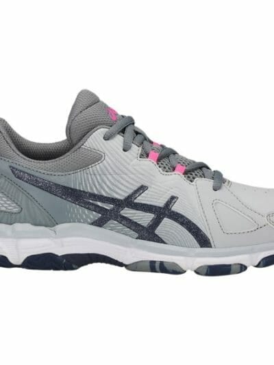 Fitness Mania - Asics Gel Netburner Super 8 GS - Kids Girls Netball Shoes - Glacier Grey/Indigo Blue/Stone