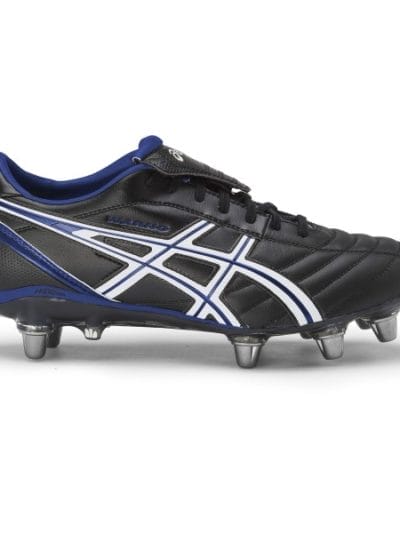 Fitness Mania - Asics Lethal Warno ST 2 - Mens Rugby Boots - Black/Victoria Blue/White