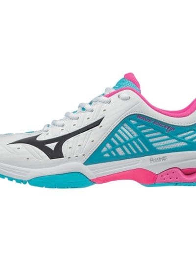 Fitness Mania - Mizuno Wave Exceed 2 AC Womens Tennis Shoes - White/Aqua/Pink
