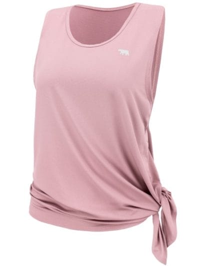 Fitness Mania - Running Bare Lotus Tie Side Womens Workout Tank Top - Pink