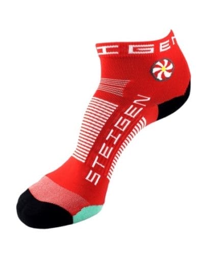Fitness Mania - Steigen Quarter Length Running Socks - Red/White