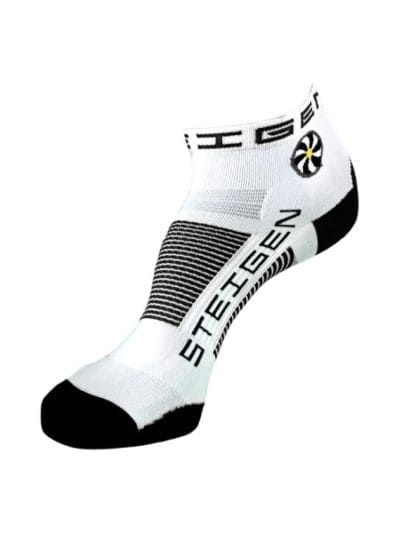 Fitness Mania - Steigen Quarter Length Running Socks - White/Black