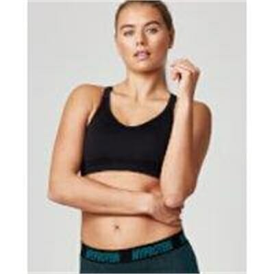 Fitness Mania - Classic Heartbeat Sports Bra - XS - Black