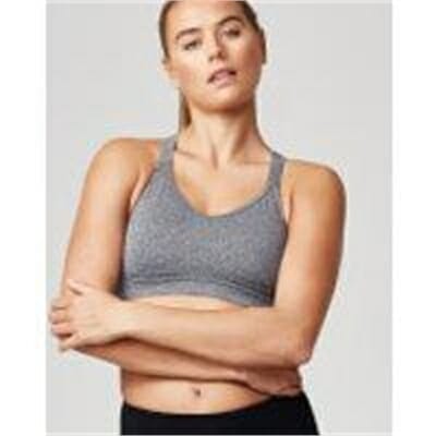 Fitness Mania - Classic Heartbeat Sports Bra - XS - Grey Marl