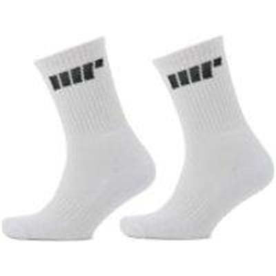 Fitness Mania - Crew Socks - UK 6-8 - White/White