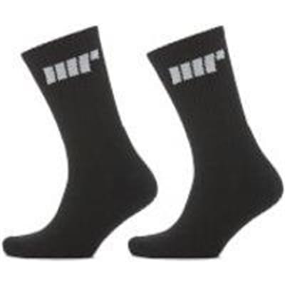 Fitness Mania - Crew Socks - UK 9-12 - Black/Black