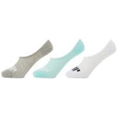 Fitness Mania - Invisible Socks - UK 3-6 - White/Mint/Grey Marl