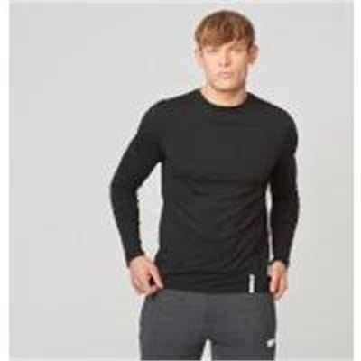 Fitness Mania - Luxe Classic Long Sleeve Crew - L - Black