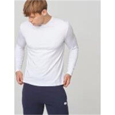 Fitness Mania - Luxe Classic Long Sleeve Crew - L - White