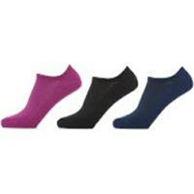 Fitness Mania - Trainer Socks - UK 3-6 - Black/Violet/Navy