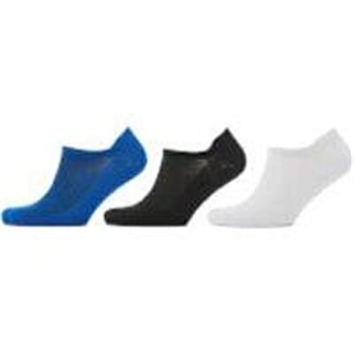 Fitness Mania - Trainer Socks - UK 6-8 - White/Blue/Black