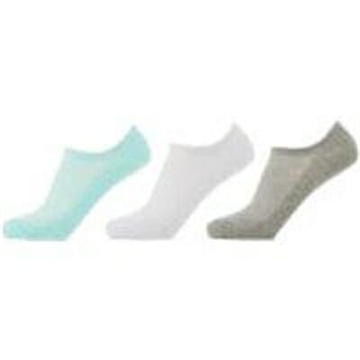 Fitness Mania - Trainer Socks - UK 7-9 - White/Mint/Grey Marl