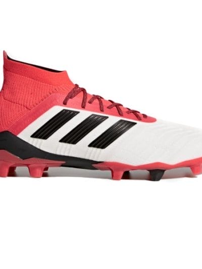 Fitness Mania - Adidas Predator 18.1 Firm Ground - Mens Football Boots - White/Core Black/Real Coral