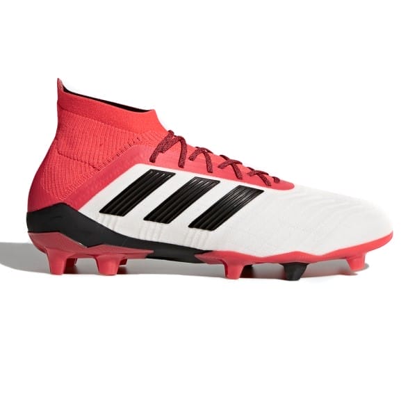 Fitness Mania - Adidas Predator 18.1 Firm Ground - Mens Football Boots - White/Core Black/Real Coral