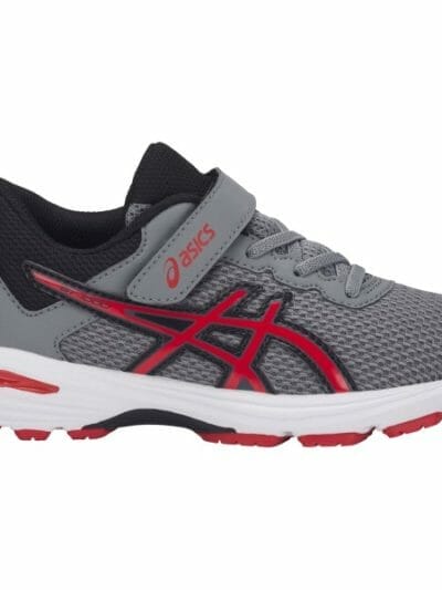 Fitness Mania - Asics GT 1000 6 PS - Kids Boys Running Shoes - Stone Grey/Classic Red/Black