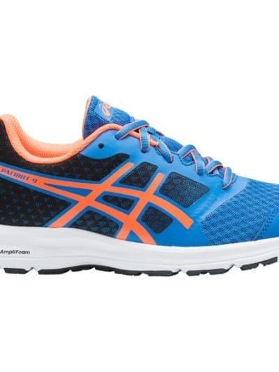 Fitness Mania - Asics Patriot 9 GS - Kids Boys Running Shoes - Victoria Blue/Shocking Orange/Black