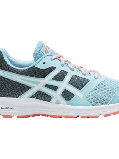 Fitness Mania - Asics Patriot 9 GS - Kids Girls Running Shoes - Porcelain Blue/White/Flash Coral
