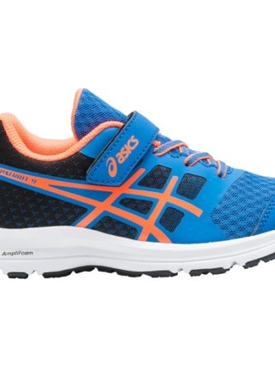Fitness Mania - Asics Patriot 9 PS - Kids Boys Running Shoes - Victoria Blue/Shocking Orange/Black