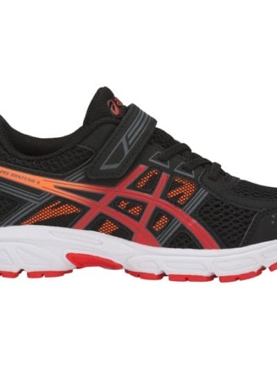 Fitness Mania - Asics Pre Contend 4 PS - Kids Boys Running Shoes - Black/Fiery Red/Shocking Orange