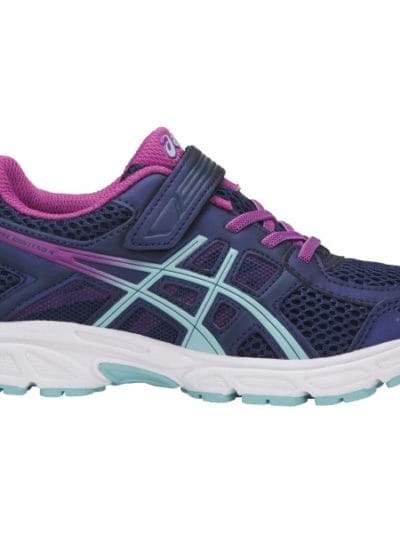 Fitness Mania - Asics Pre Contend 4 PS - Kids Girls Running Shoes - Indigo Blue/Porcelain Blue/Orchid