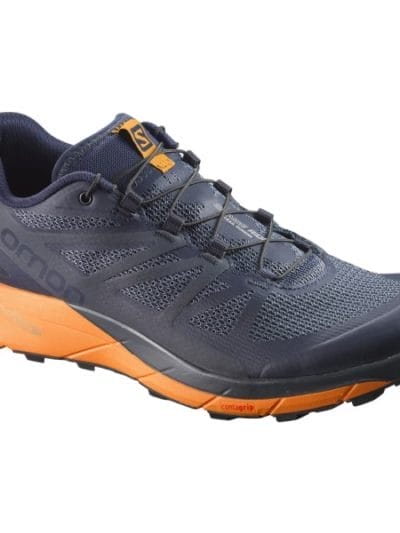 Fitness Mania - Salomon Sense Ride - Mens Trail Running Shoes - Navy Blazer/Bright Marigold/Ombre Blue