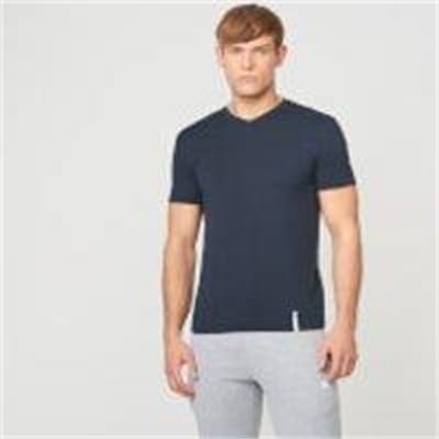 Fitness Mania - Luxe Classic V-Neck T-Shirt - XXL - Navy