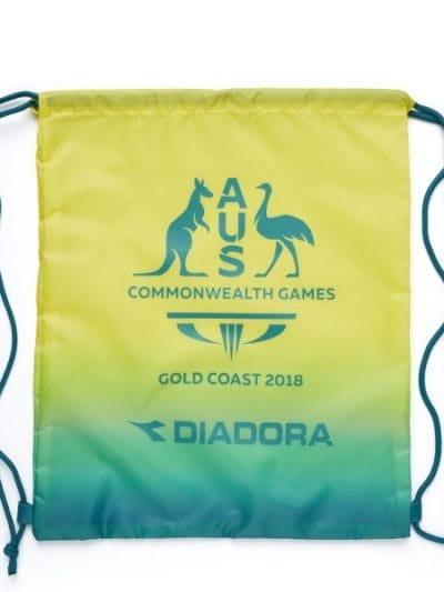 Fitness Mania - Diadora Commonwealth Games Supporter Drawstring Bag - Gold/Green