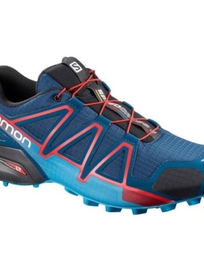 Fitness Mania - Salomon Speedcross 4 - Mens Trail Running Shoes - Poseidon/Hawaiian Surf/Fiery Red